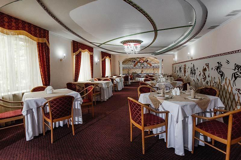 Restaurant des Hotel Zhambyl, Taras, Kasachstan Reise
