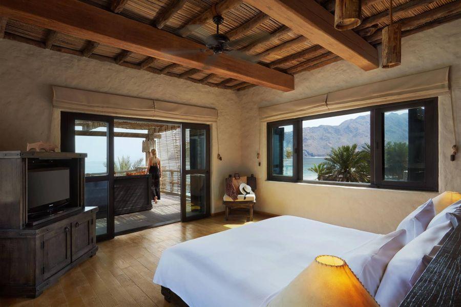 Schlafzimmer, Six Senses Zighy Bay, Dibba, Oman Rundreise