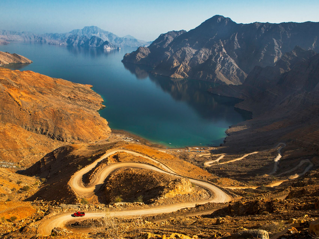 Fjordlandschaft, Mussandam, Oman Mietwagenreise
