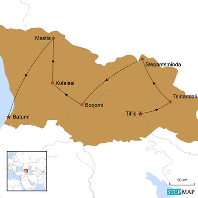 Reiseverlauf, Georgien Rundreise, Im Land des goldenen Vlieses