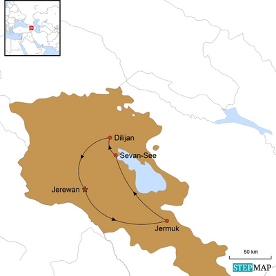 Armenien Reise, Die Wiege des Christentums, Karte