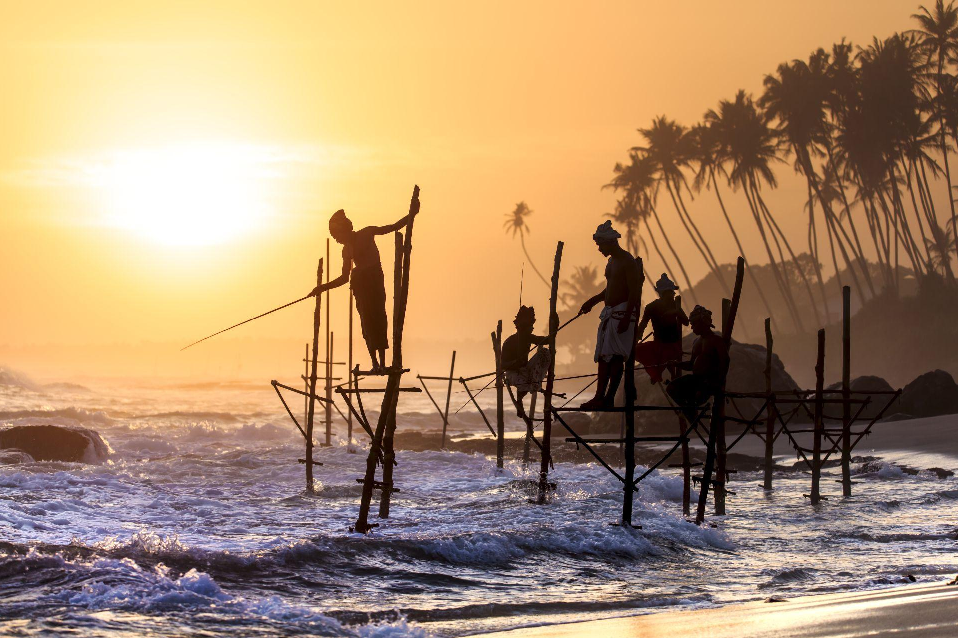 traditionelle Stelzenfischer, Sri Lanka Reisen