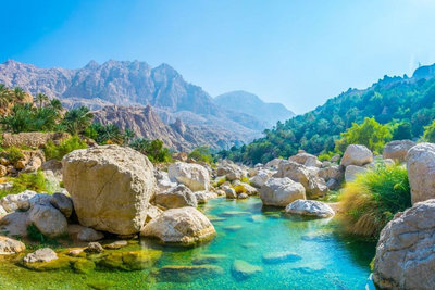 Wadi Tiwi Lagune, Oman Runreise