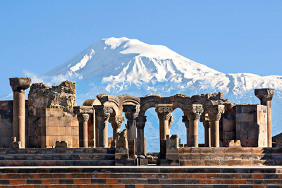 Ruinentempel of Zvartnots, Mount Ararat, Armenien Rundreise