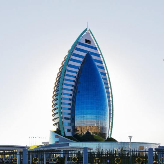 Außenansicht, Hotel Ýyldyz, Ashgabat, Turkmenistan Rundreise