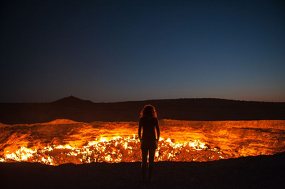Darvaza Feuerkrater, Turkmenistan Rundreise, Seidenstraße