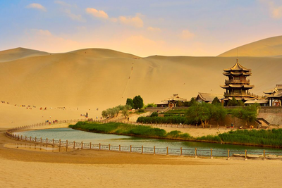 Mondsichelsee, Taklamakan, China, Seidenstrasse Reise
