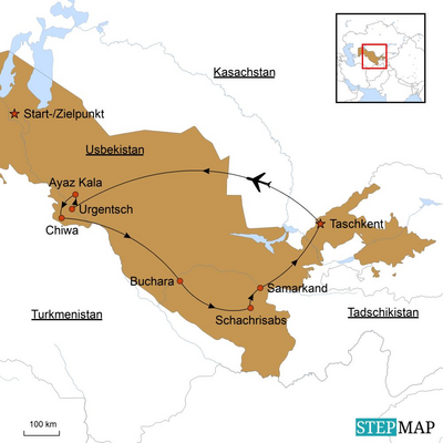 Reiseverlauf Usbekistan Reise, Im Land der türkisfarbenen Kuppeln
